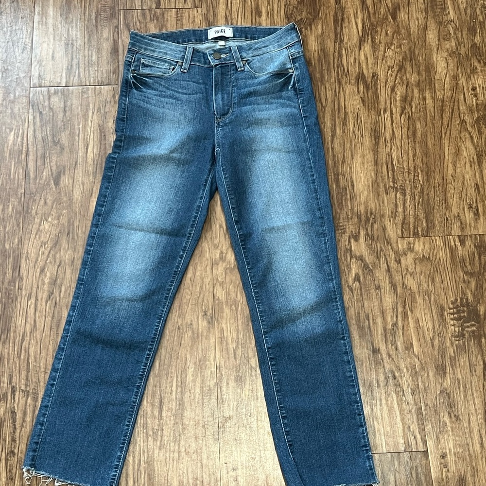 PAIGE Classic Blue Straight Leg Jeans